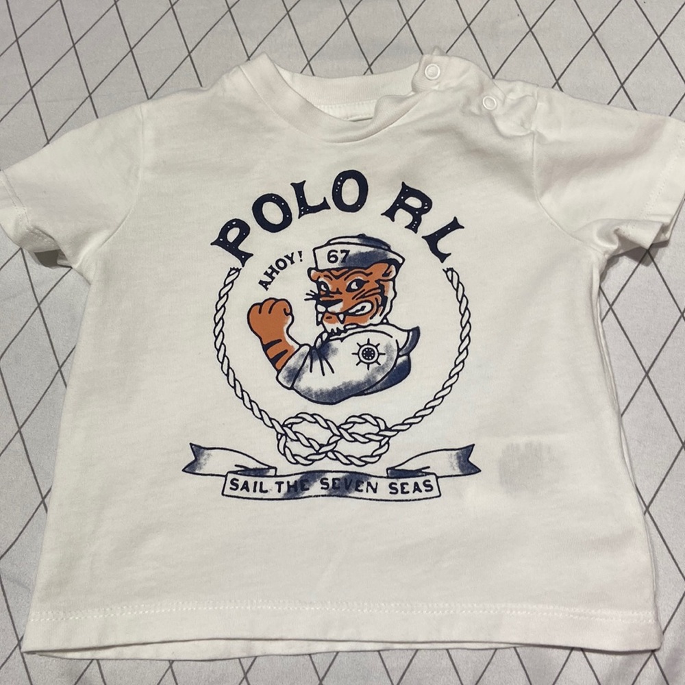 Baby boy Ralph Lauren tshirt worn one time. Still in good like new condition.